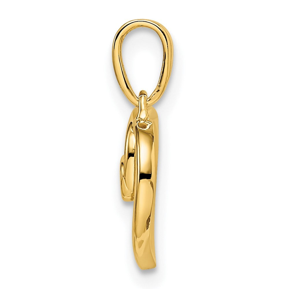 14k Yellow Gold Polished .03 carat Diamond Heart Pendant