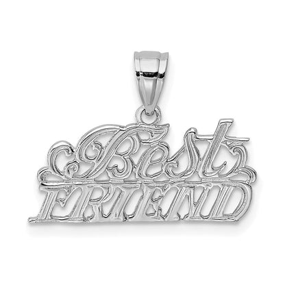 14k White Gold BEST FRIEND Pendant