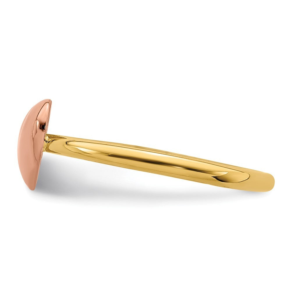 14K Two-tone Gold Polished Heart Ring
