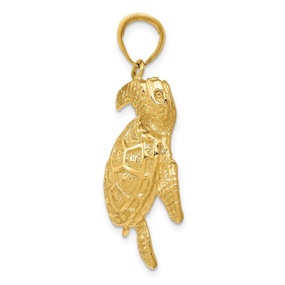 14k Yellow Gold Sea Turtle Pendant