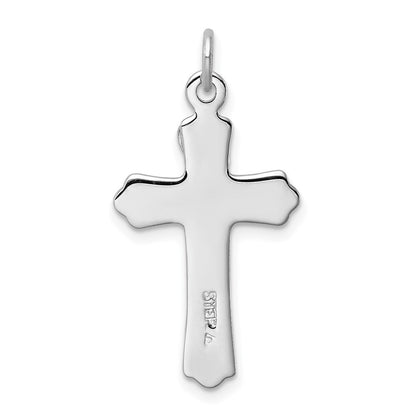 Sterling Silver Rhodium-plated & Gold-tone INRI Crucifix Cross Pendant