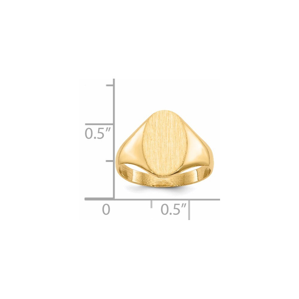 14K Yellow Gold 12.0x8.5mm Closed Back Signet Ring