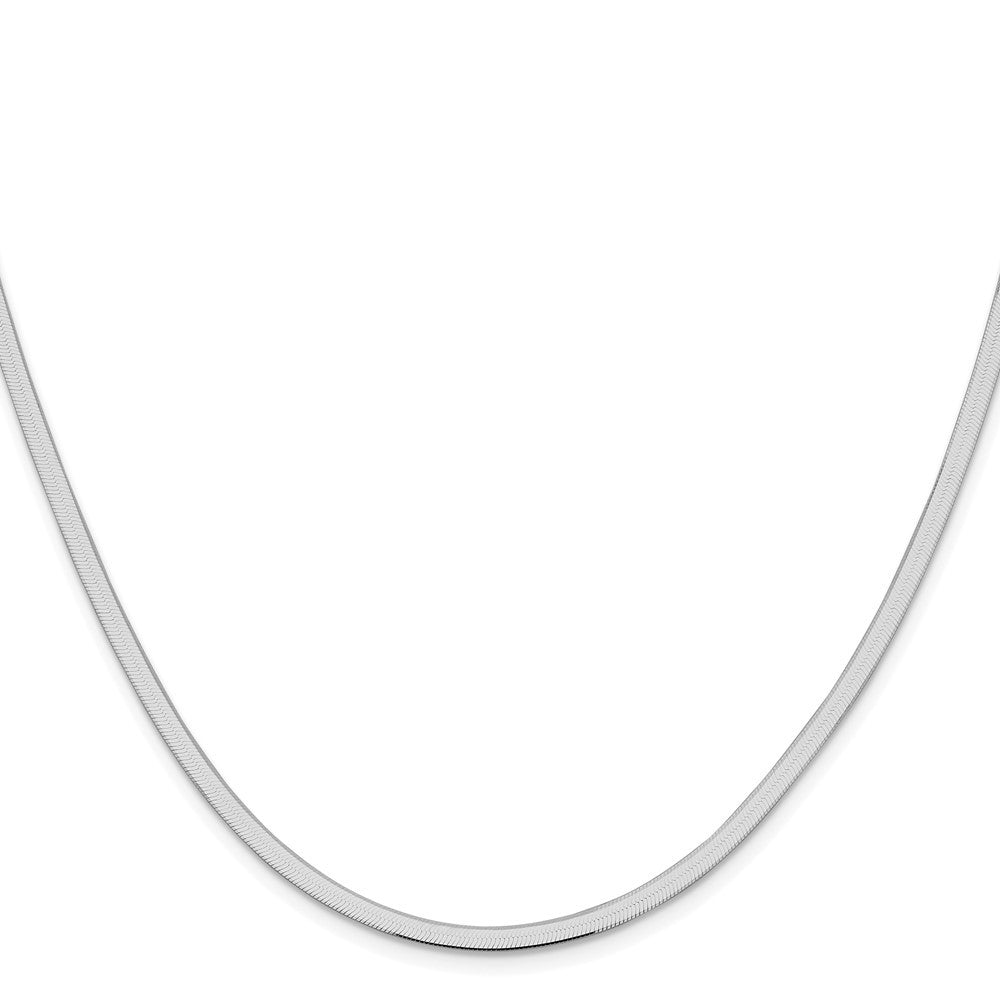 Sterling Silver Rhodium-plated 3mm Magic Herringbone Chain Necklace