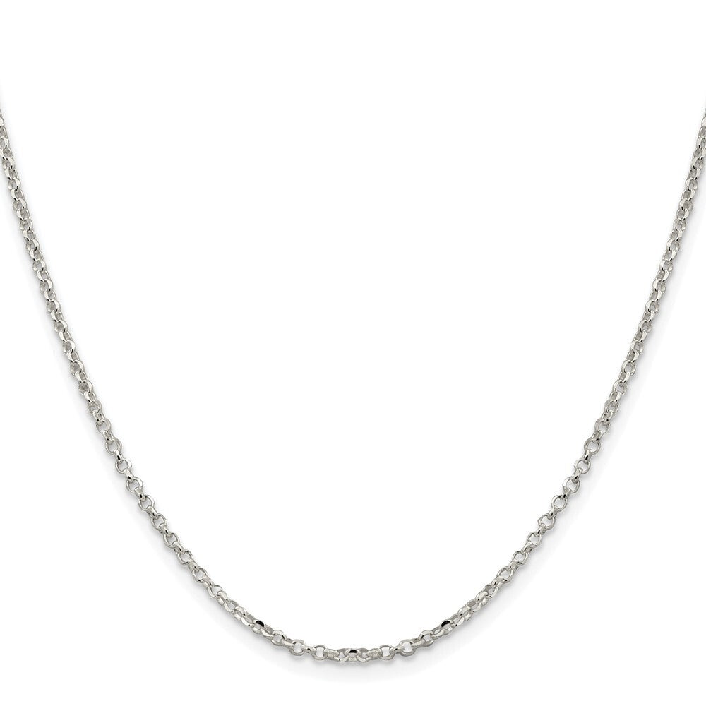 Sterling Silver Rhodium-plated 2.2mm Diamond-cut Cable Chain 4in ext.
