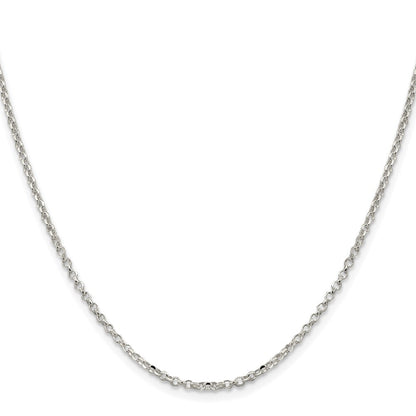 Sterling Silver Rhodium-plated 2.2mm Diamond-cut Cable Chain 4in ext.