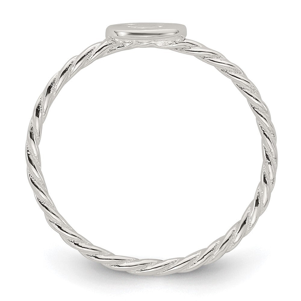 Sterling Silver Polished Smiley Face Twisted Ring Size 8