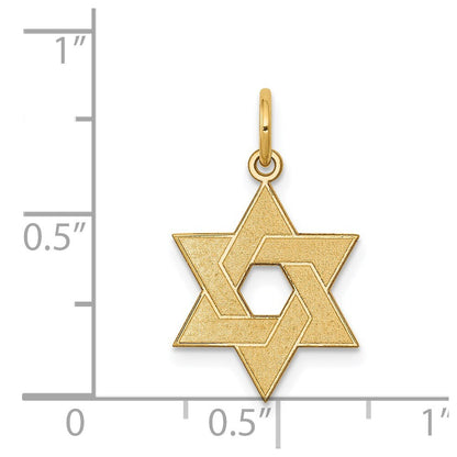 14k Yellow Gold Laser Designed Star of David Charm Pendant for Women