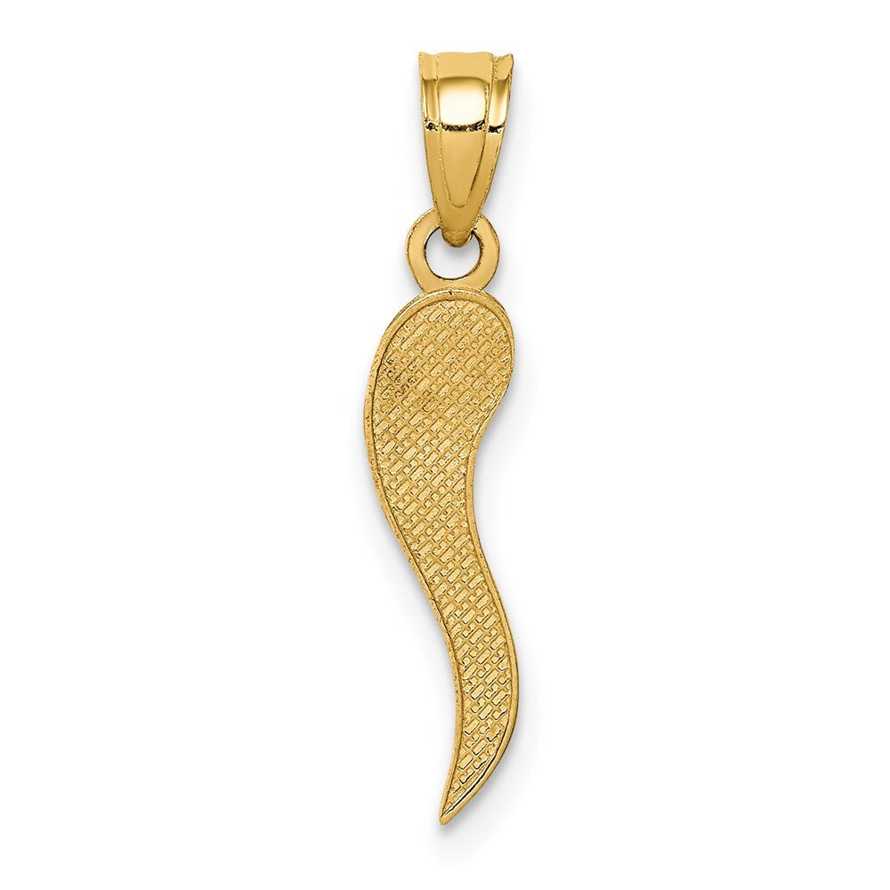 14k Yellow Gold Italian Horn Pendant for Women