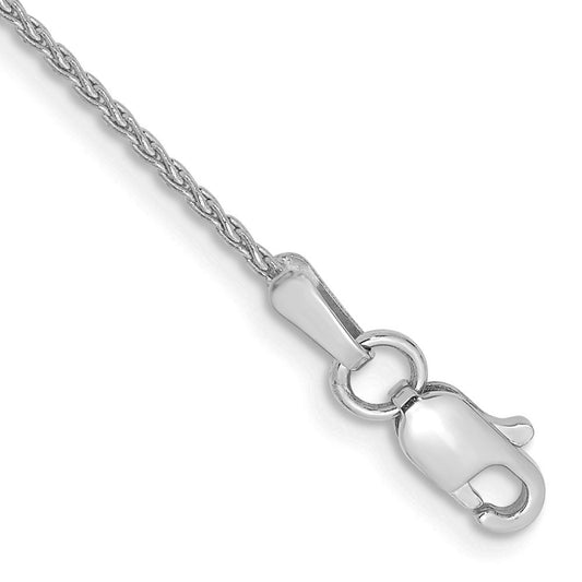 14K White Gold 7 inch 1.2mm Parisian Wheat Bracelet