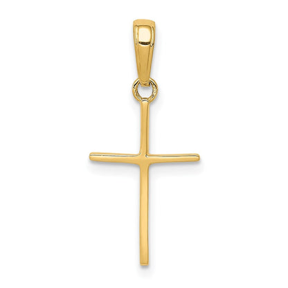 14k Yellow Gold Polished Cross Pendant for Women