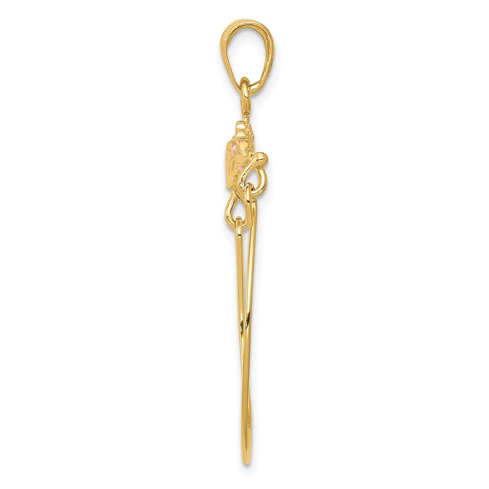 14k Two-tone Gold Leaves Flower Charm Pendant Holder for Women