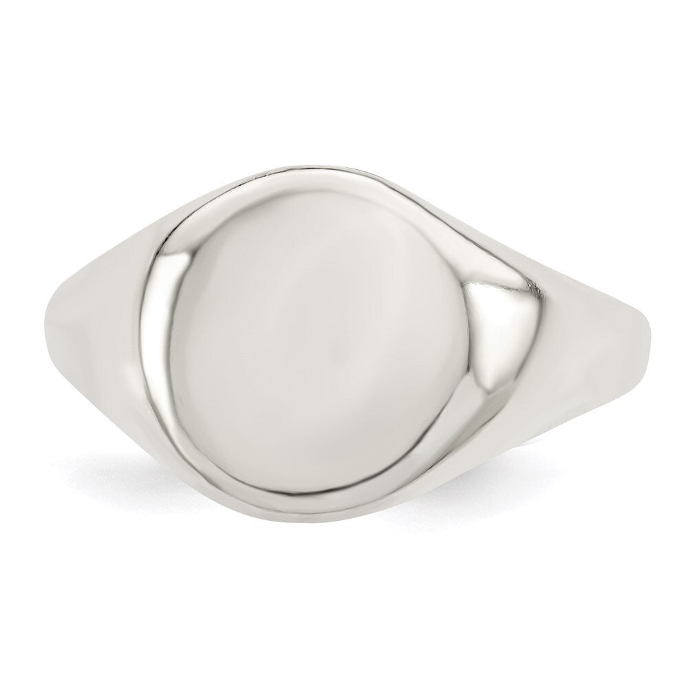 Sterling Silver 13x10mm Closed Back Signet Ring Size 10