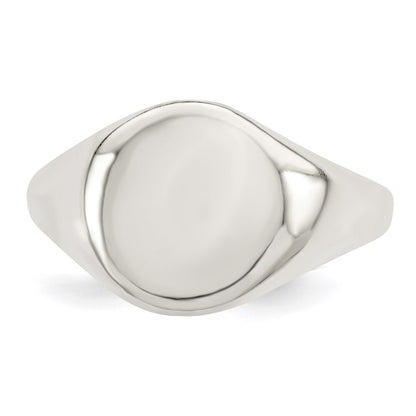 Sterling Silver 13x10mm Closed Back Signet Ring Size 10