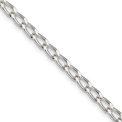 Sterling Silver 3.2mm Open Elongated Link Chain Necklace