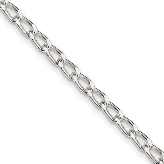 Sterling Silver 3.2mm Open Elongated Link Chain Necklace