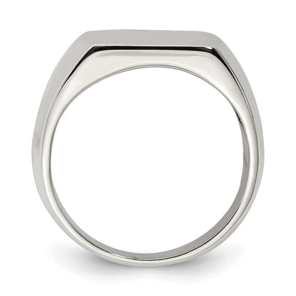 Sterling Silver 12x15mm Open Back Signet Ring Size 11