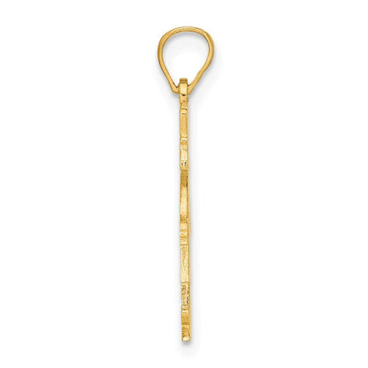 14k Yellow Gold Girl Charm Pendant for Women