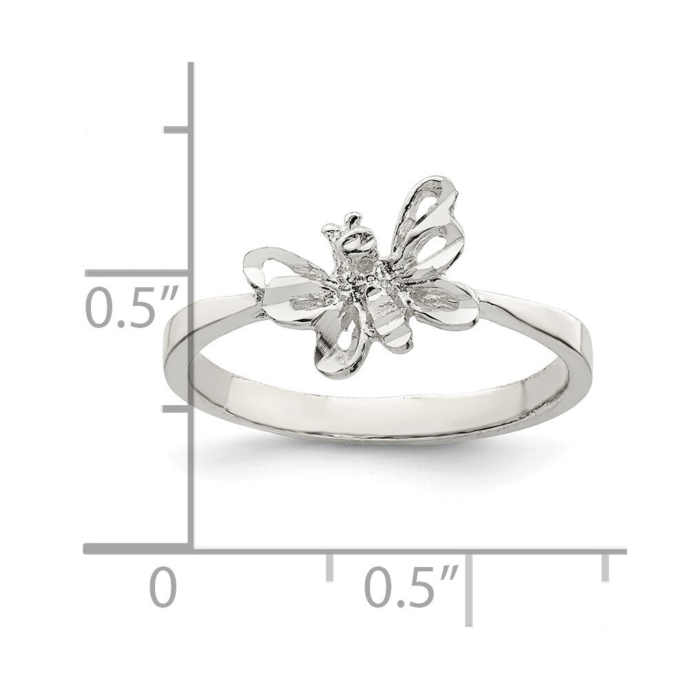 Sterling Silver Butterfly Ring Size 7