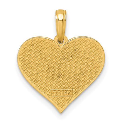 14k Yellow Gold Polished Heart Pendant for Women
