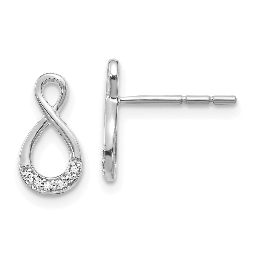 14k White Gold Diamond Twisted Earrings