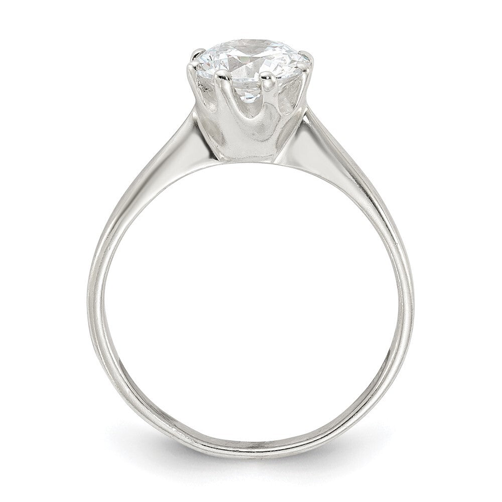 Sterling Silver Polished Cubic Zirconia Ring Size 6