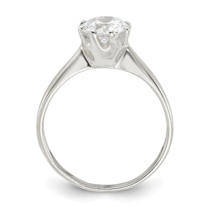 Sterling Silver Polished Cubic Zirconia Ring Size 6