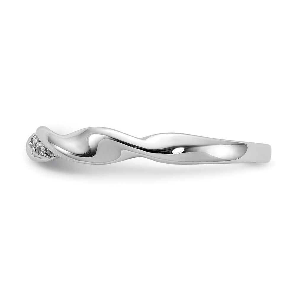 14k White Gold Diamond Fancy Twist Ring Size 7