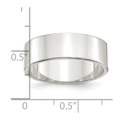 Sterling Silver 7mm Lightweight Flat Size 11 Band Ring