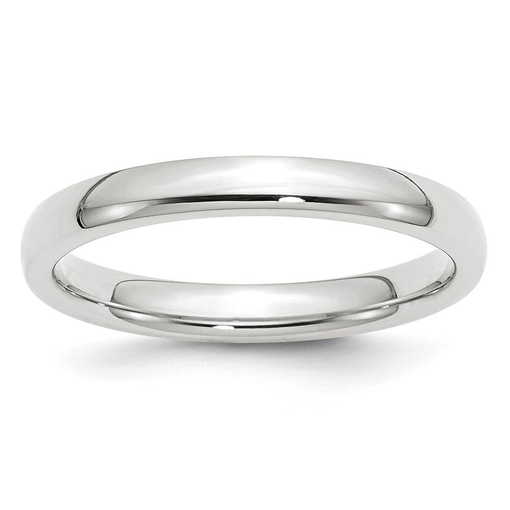14k White Gold 3mm Standard Weight Comfort Fit Wedding Band Size 6