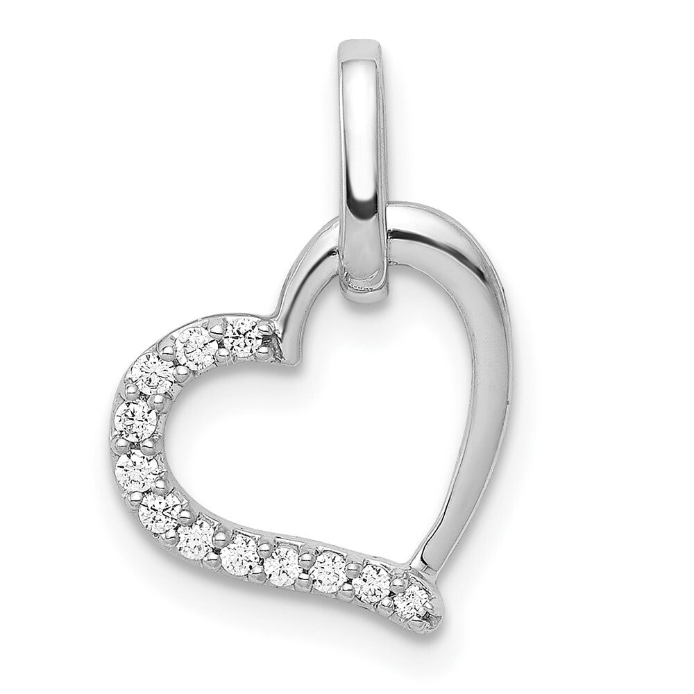 14k White Gold 1/15ct. Diamond Heart Pendant for Women
