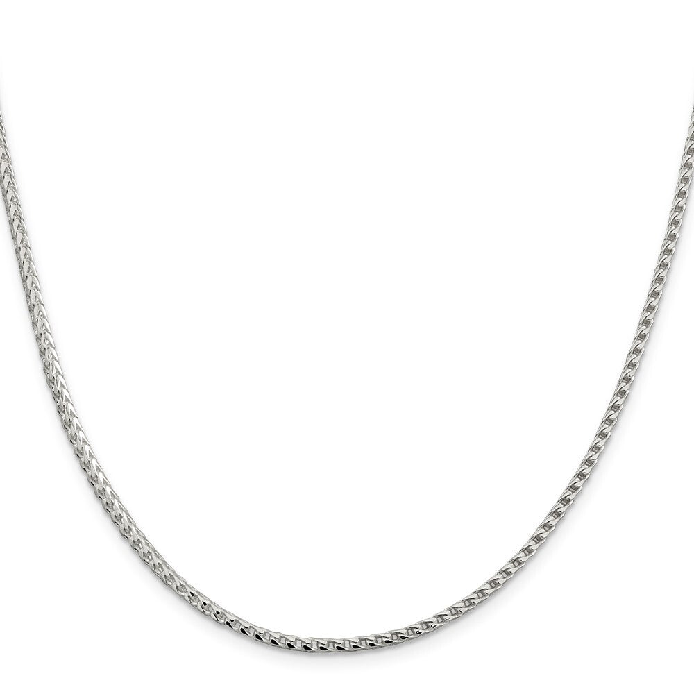 Sterling Silver 2.55mm Diamond-cut Square Franco Chain