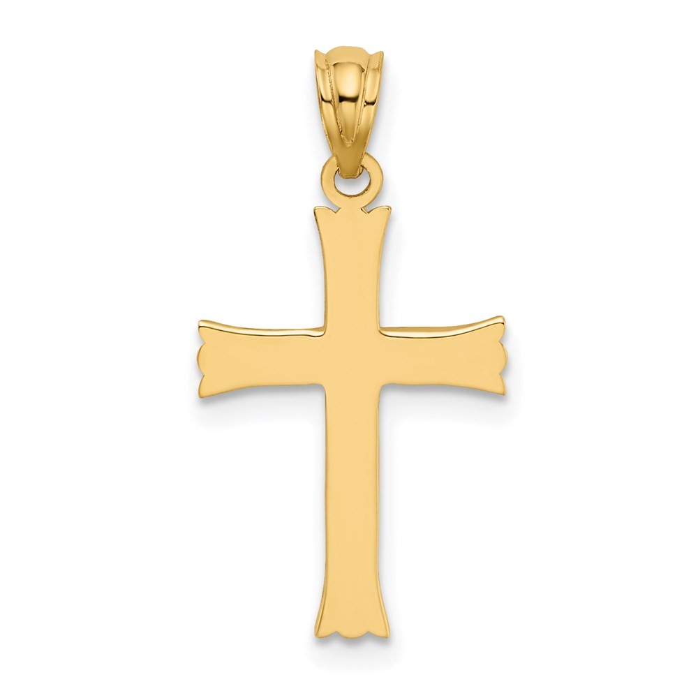 14k Yellow Gold Satin Cross Charm