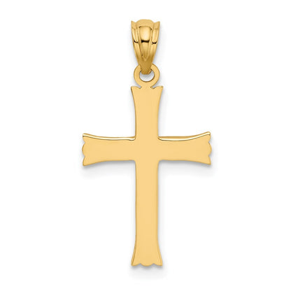 14k Yellow Gold Satin Cross Charm