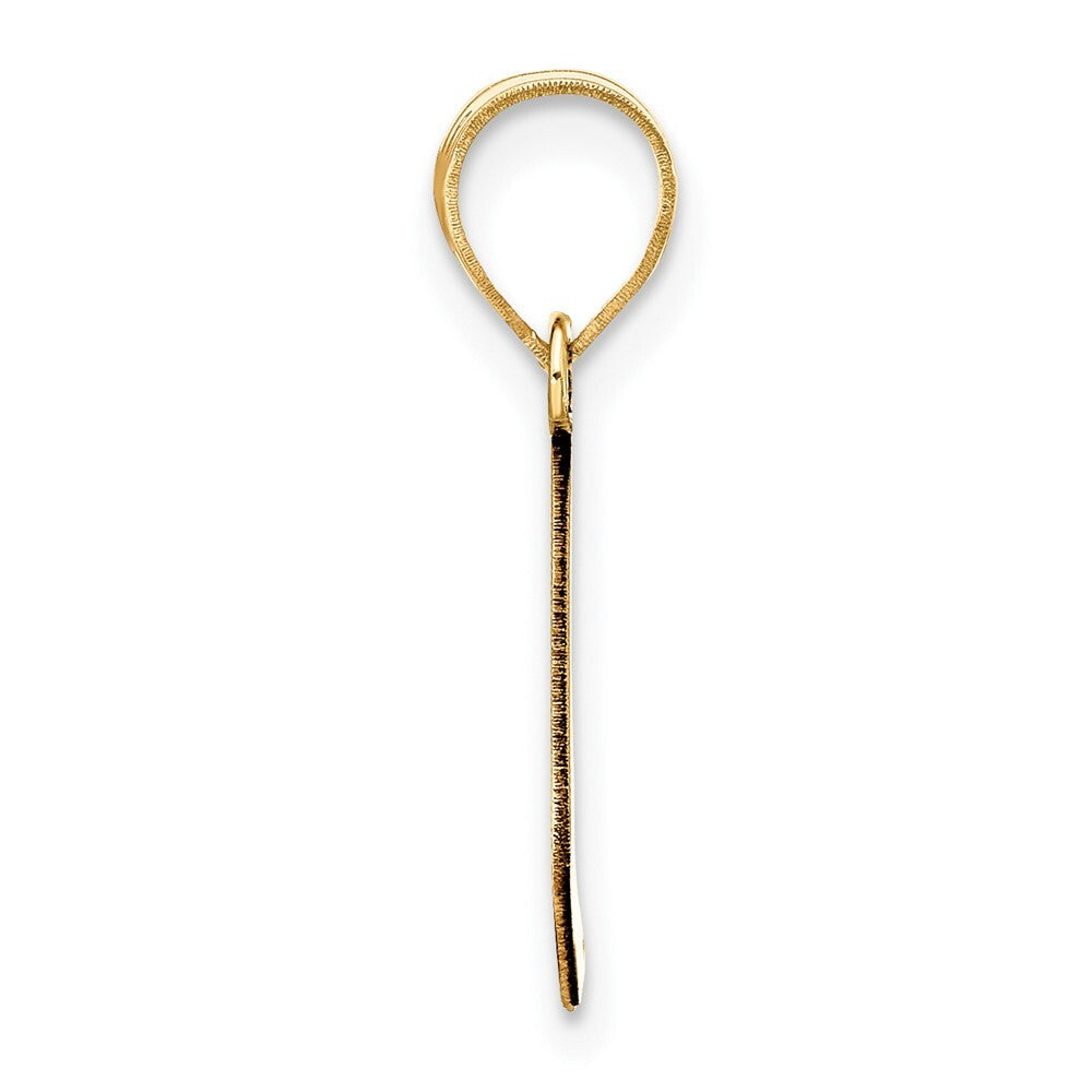 14k Yellow Gold Polished Bubble Letter L Initial Pendant for Women