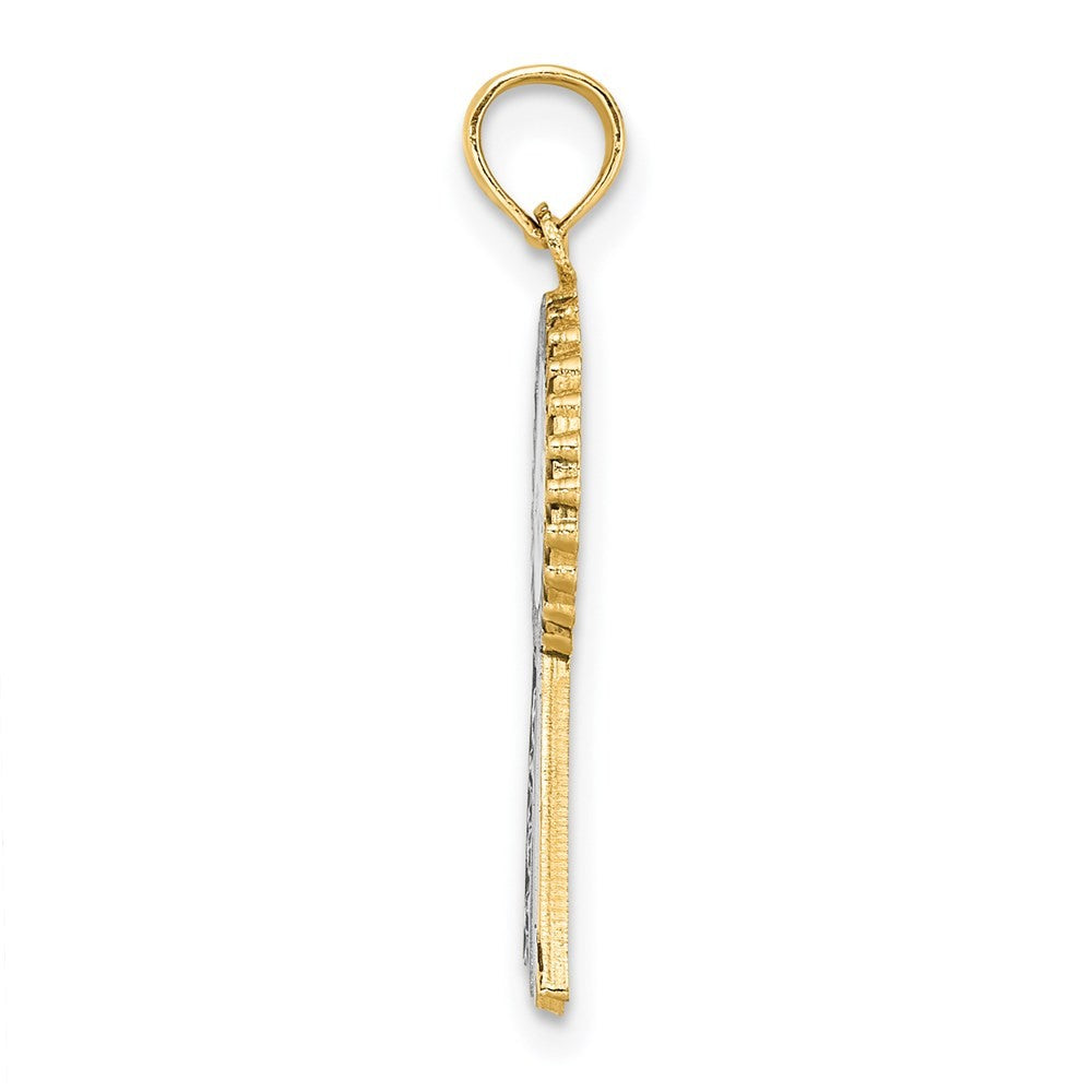 14k Yellow Gold Enamel 1st PLACE Ribbon Charm