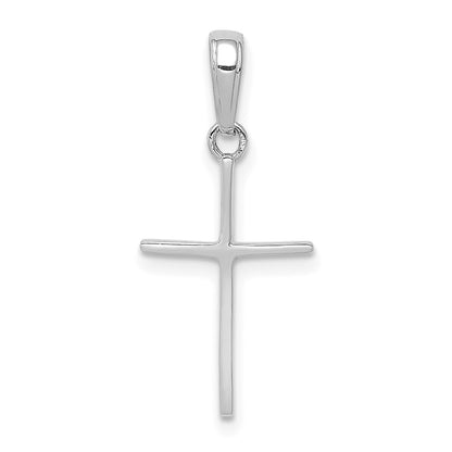 14k White Gold Polished Cross Pendant for Women