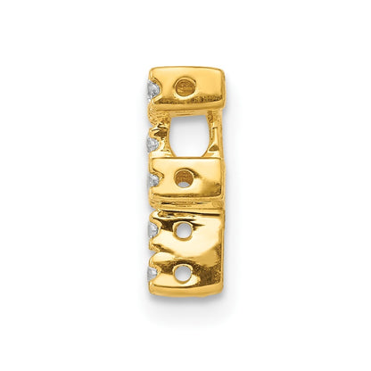 14k Yellow Gold  Diamond Letter F Initial Charm