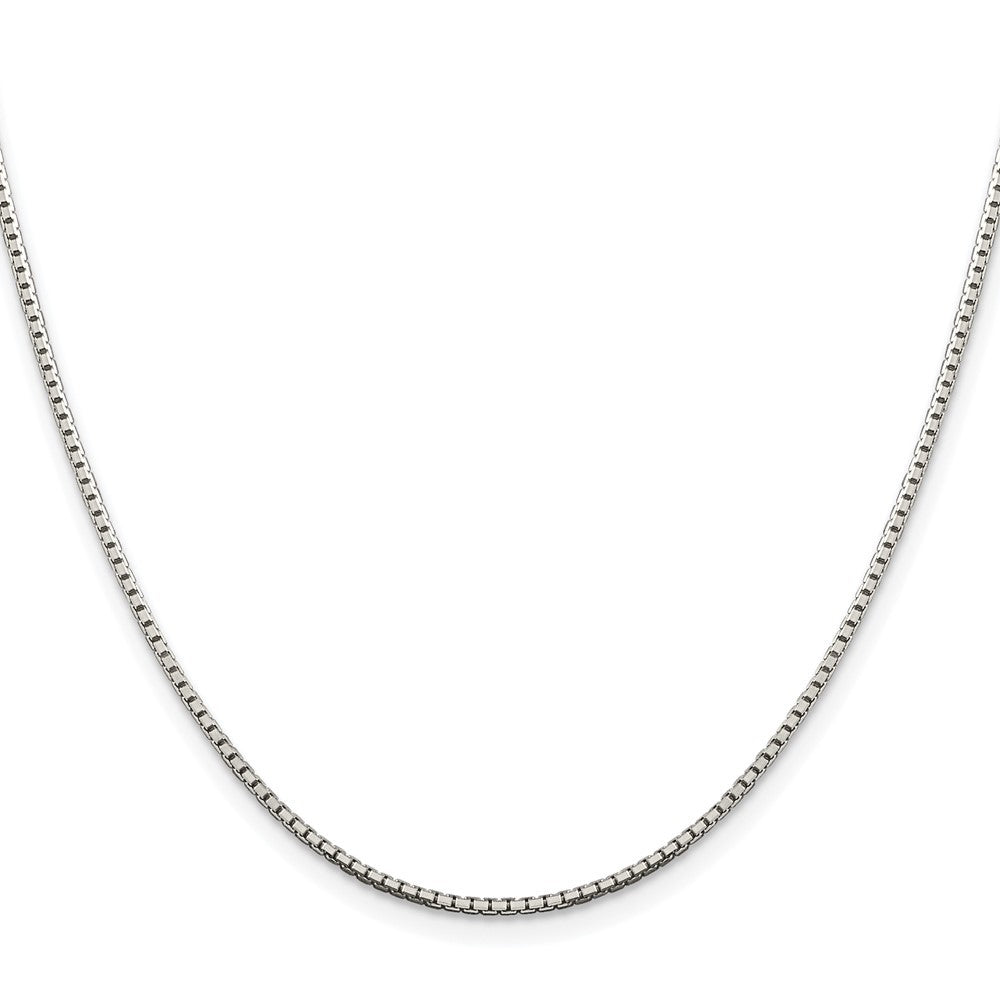 Sterling Silver Rhodium-plated 1.5mm 8 Sided Diamond-cut Box Chain Necklace