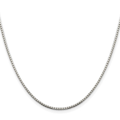 Sterling Silver Rhodium-plated 1.5mm 8 Sided Diamond-cut Box Chain Necklace