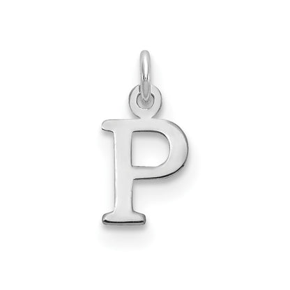 14k White Gold Cutout Letter P Initial Pendant for Women