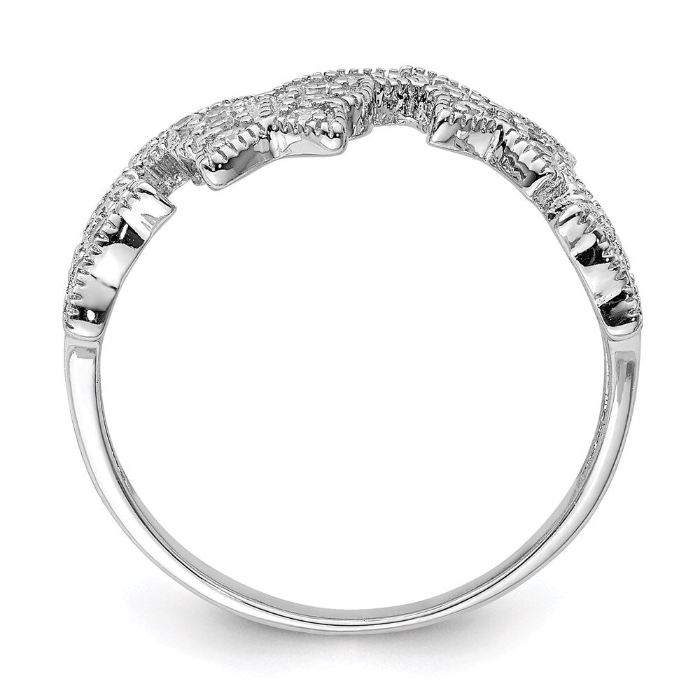 Sterling Silver Rhodium-plated Butterfly Cubic Zirconia Ring Size 6