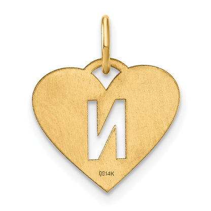 14k Yellow Gold Initial Letter N Initial Charm Pendant