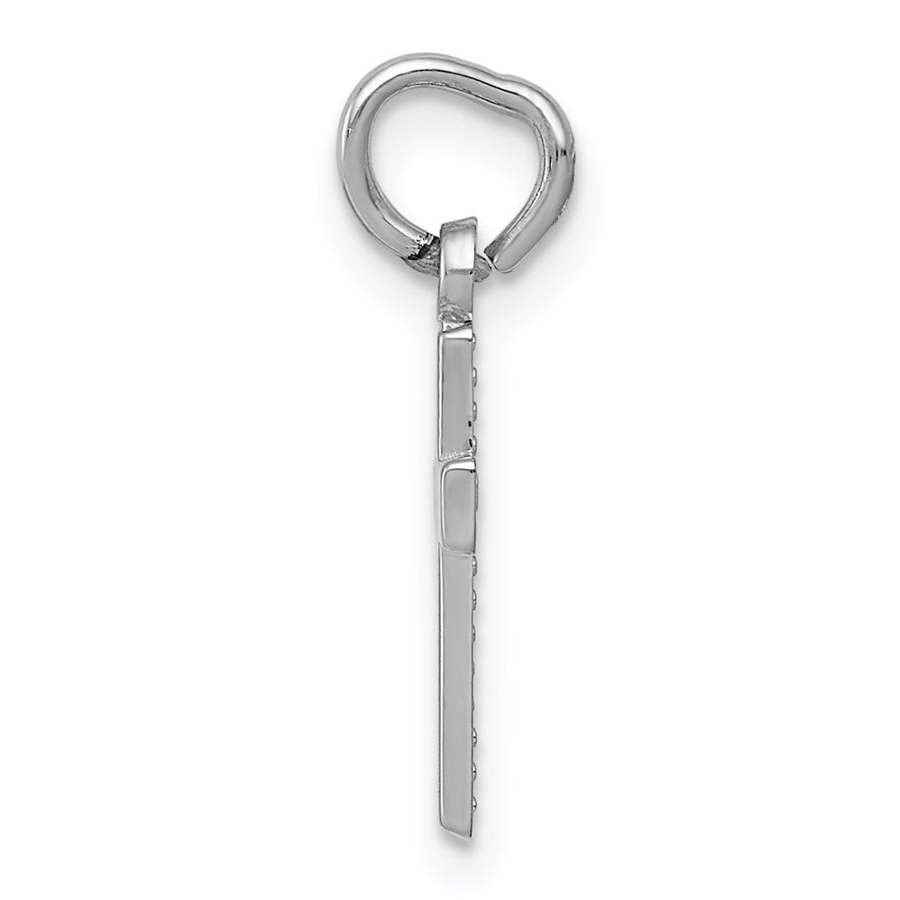 14k White Gold Cross Charm Pendant for Women