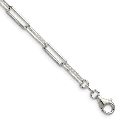 Sterling Silver 4.4mm Diamond-Cut Paperclip Chain Necklace