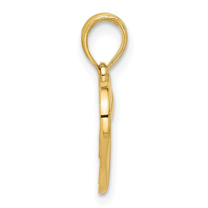 14k Yellow Gold Polished Fancy Heart and Butterfly Charm