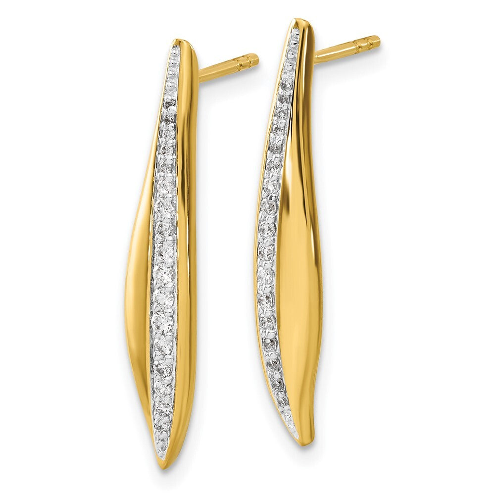 14k Yellow Gold Diamond Drop & Dangle Earrings