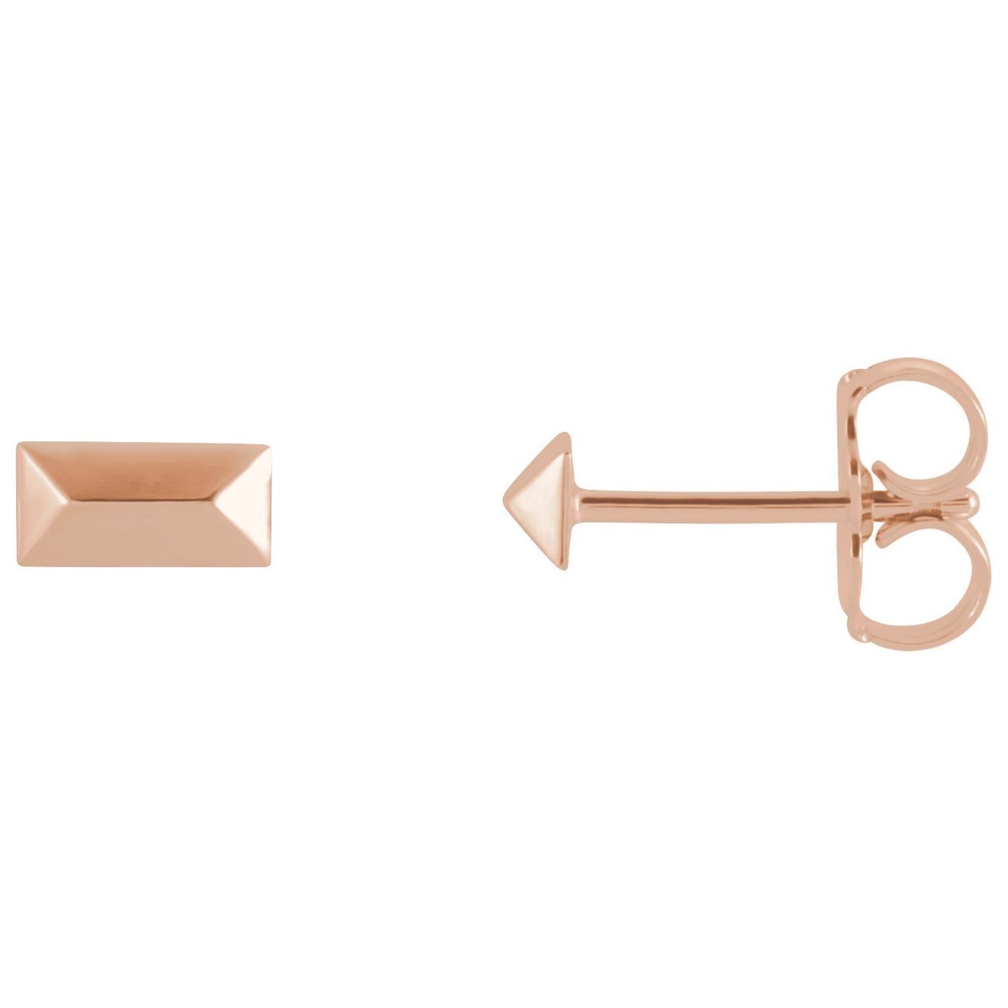 14k Rose Gold Geometric Stud Earrings Fine Jewelry Gift for Women