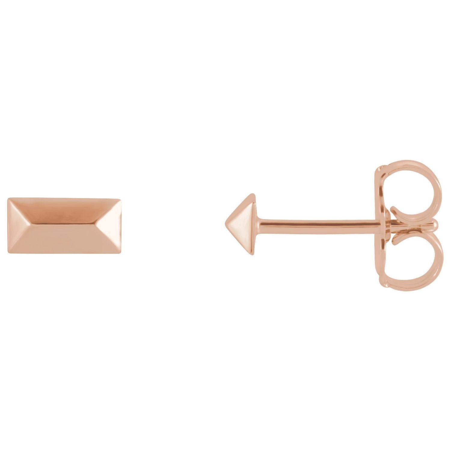 14k Rose Gold Geometric Stud Earrings Fine Jewelry Gift for Women