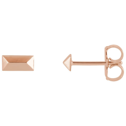 14k Rose Gold Geometric Stud Earrings Fine Jewelry Gift for Women