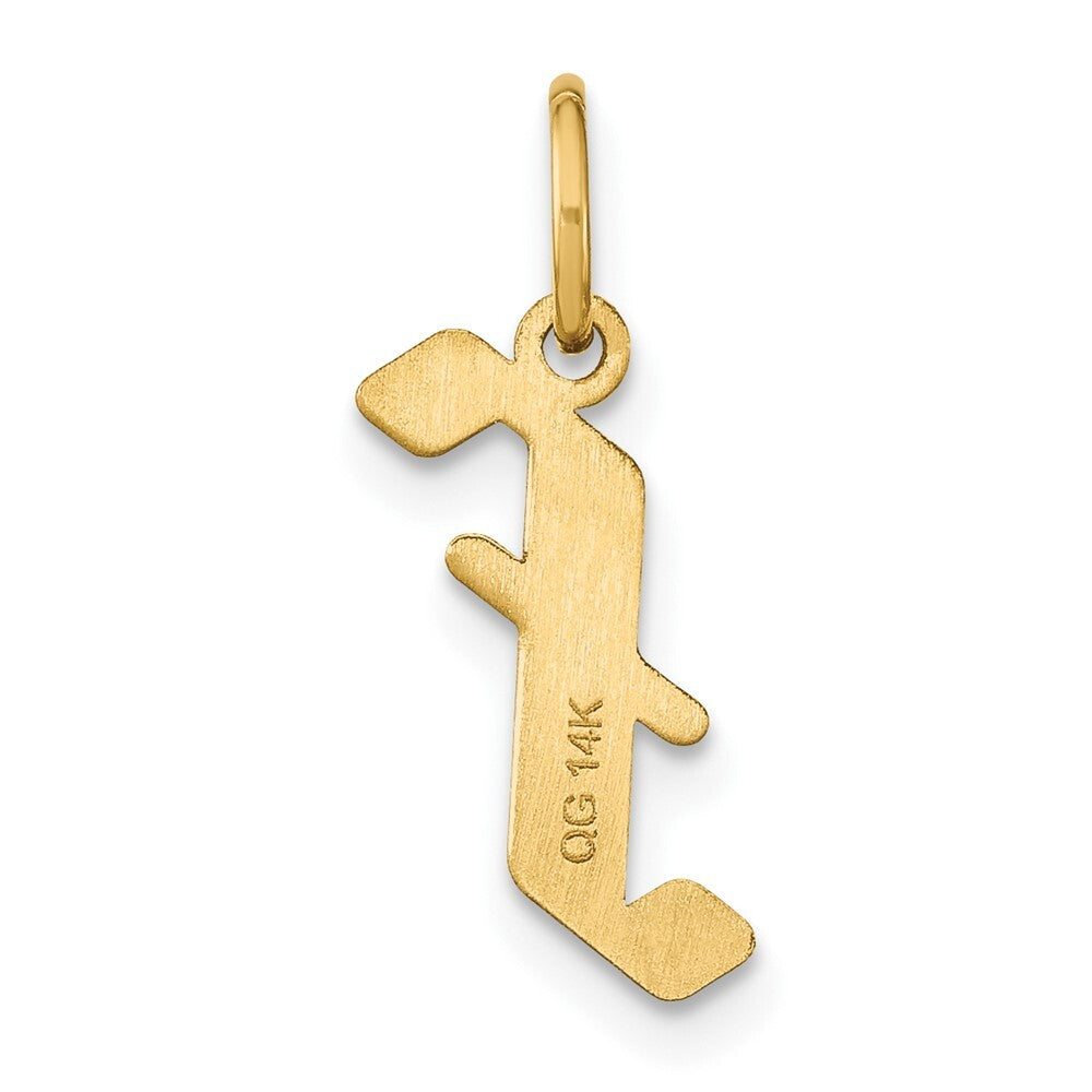 14k Yellow Gold Letter F Initial Pendant for Women